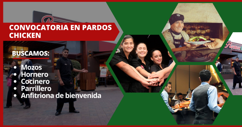 Recientes y atractivas plazas disponibles en PARDOS CHICKEN