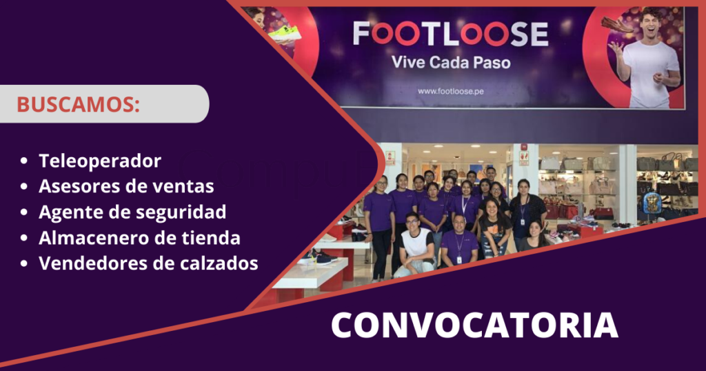 Nuevas vacantes para formar parte de prestigiosa empresa FOOTLOOSE- PASSARELA