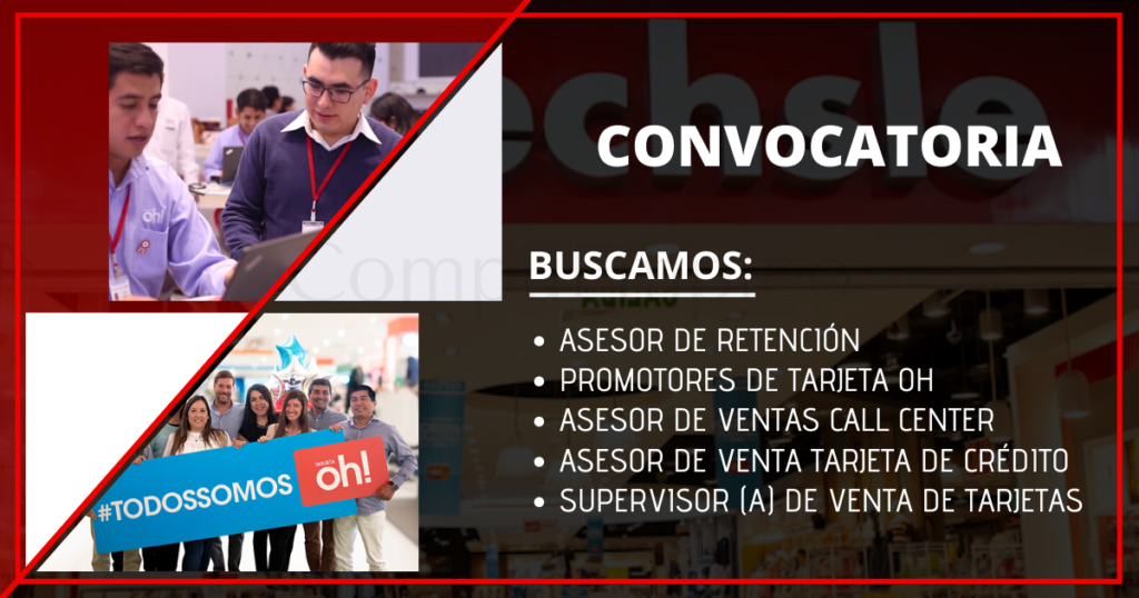 Nuevas y atractivas plazas para formar parte de la Financiera Oh!