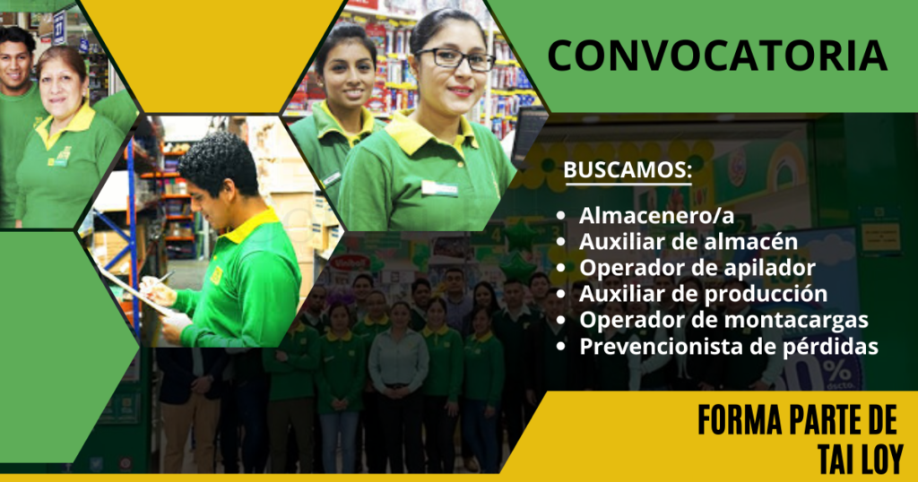 Reconocida compañía TAI LOY cuenta con nuevas plazas
