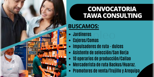 TAWA CONSULTING cuenta con nuevas plazas para lima y provincia