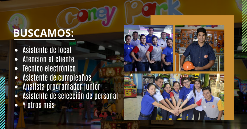 CONEY PARK dedicada al servicio de entretenimiento cuenta con nuevas vacantes