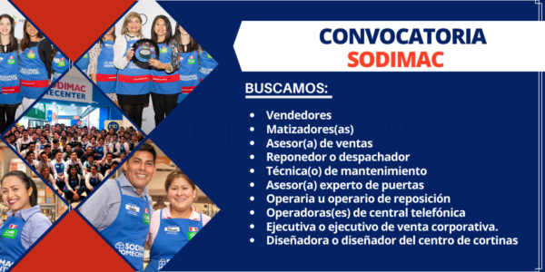 Convocatoria para ser parte de la mejor compañía del Perú “SODIMAC”