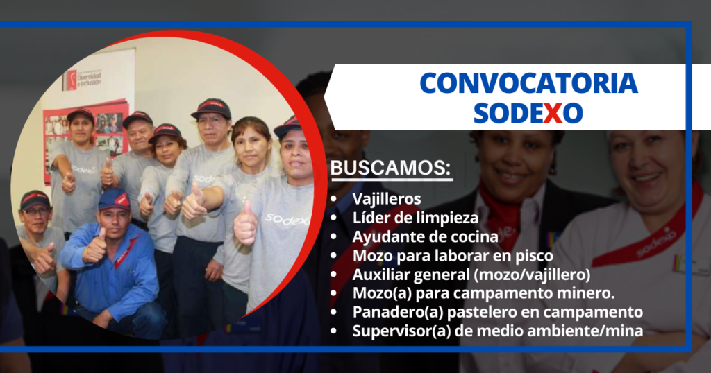 Atractivas plazas para formar parte de prestigiosa empresa Sodexo