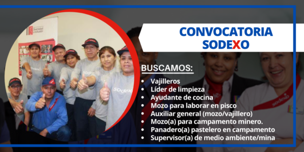 Atractivas plazas para formar parte de prestigiosa empresa Sodexo