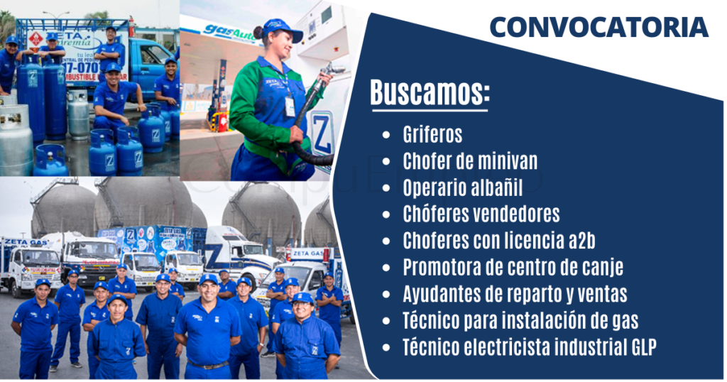 Importante compañía ZETA GAS ANDINO cuenta con nuevas vacantes Importante compañía ZETA GAS ANDINO cuenta con nuevas vacantes