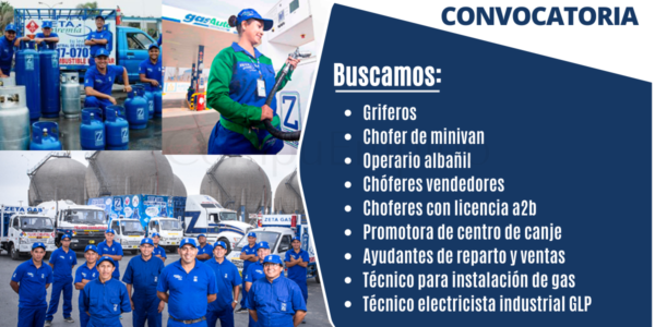 Importante compañía ZETA GAS ANDINO cuenta con nuevas vacantes