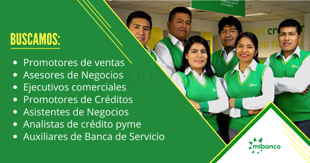 Convocatoria para ser parte de prestigiosa empresa “Mibanco”