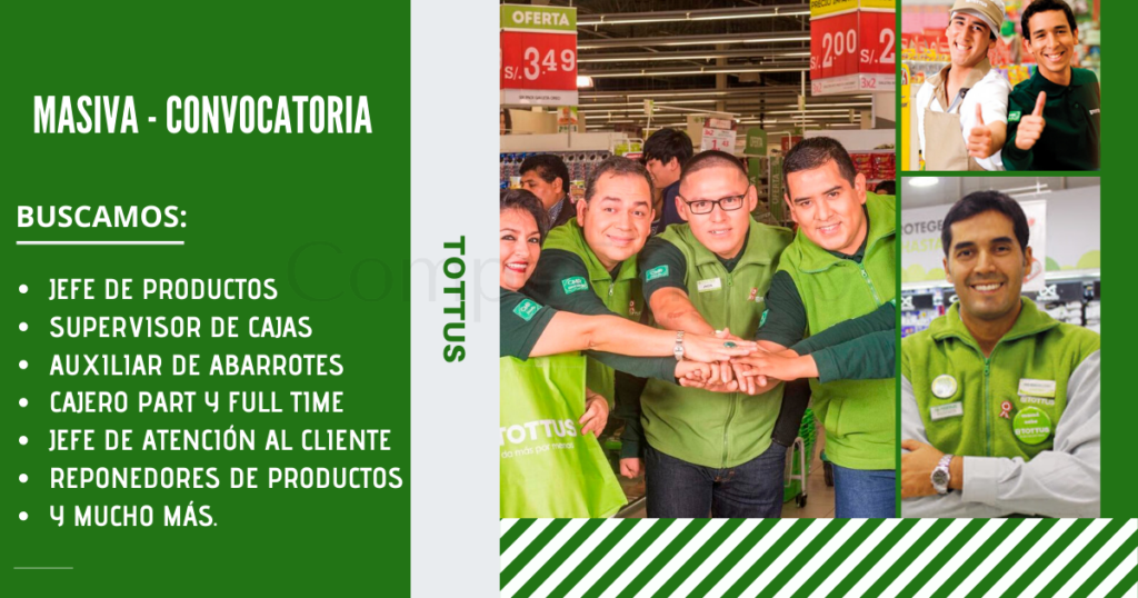 Masiva convocatoria para ser parte de reconocido Hipermercados Tottus