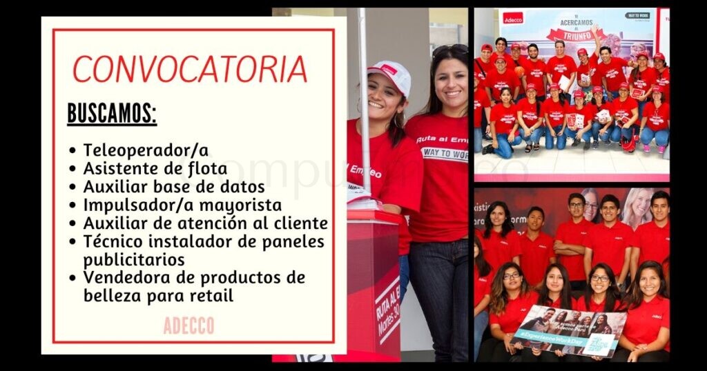 400 vacantes libres para ser parte de Adecco