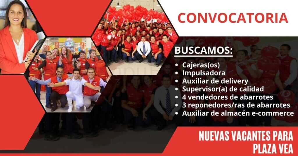 Importante convocatoria en reconocida empresa “Plaza vea”
