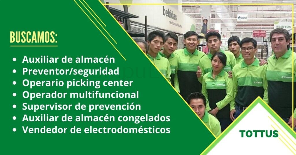 Hipermercados Tottus requiere de personal responsable