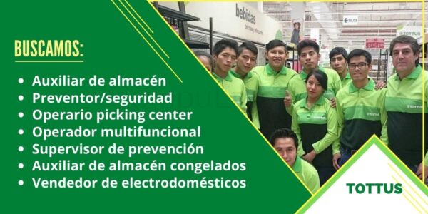 Hipermercados Tottus requiere de personal responsable Hipermercados Tottus requiere de personal responsable