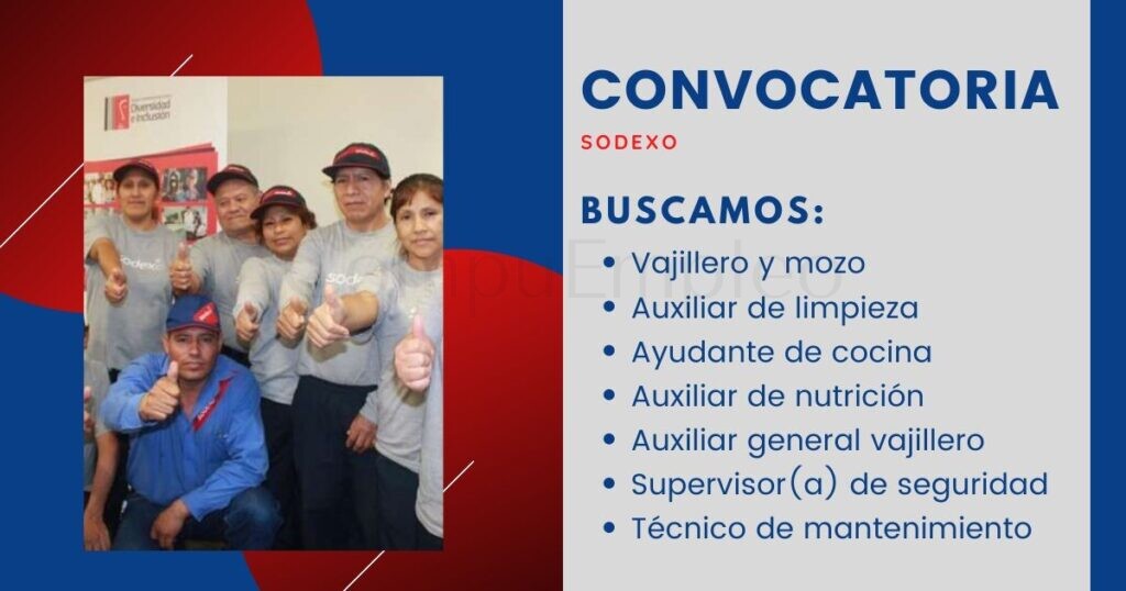 Nuevas plazas para ser parte de prestigiosa empresa Sodexo Nuevas plazas para ser parte de prestigiosa empresa Sodexo