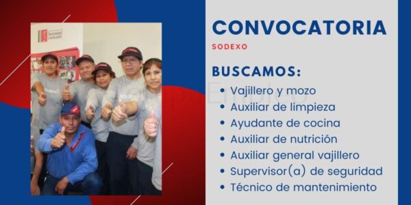 Nuevas plazas para ser parte de prestigiosa empresa Sodexo Nuevas plazas para ser parte de prestigiosa empresa Sodexo