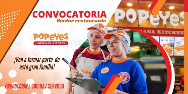 POPEYES cuenta con nuevas vacantes para producción, cocina y servicio