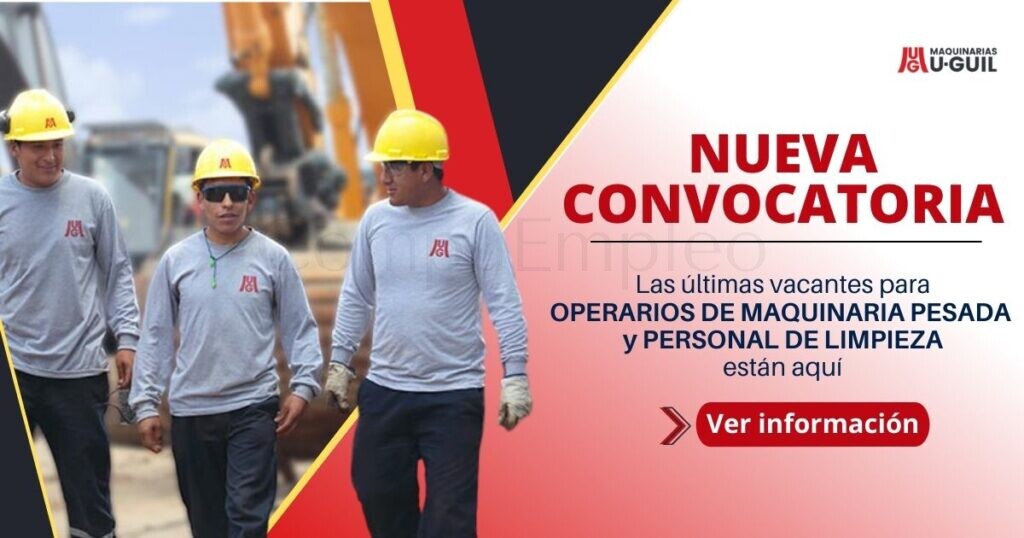 Importante empresa requiere de colaboradores: OPERARIOS DE MAQUINARIA PESADA y PERSONAL DE LIMPIEZA Importante empresa requiere de colaboradores: OPERARIOS DE MAQUINARIA PESADA y PERSONAL DE LIMPIEZA