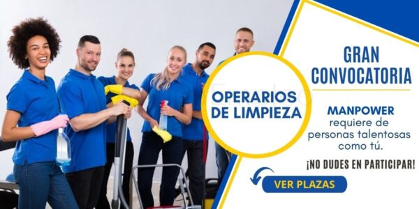 MANPOWER abre su reciente convocatoria para operarios de limpieza a nivel nacional