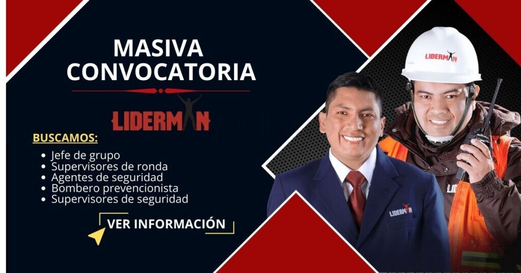 Liderman: participa de esta convocatoria y formar parte de importante empresa en brindar seguridad Liderman: participa de esta convocatoria y formar parte de importante empresa en brindar seguridad