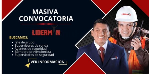 Liderman: participa de esta convocatoria y formar parte de importante empresa en brindar seguridad Liderman: participa de esta convocatoria y formar parte de importante empresa en brindar seguridad