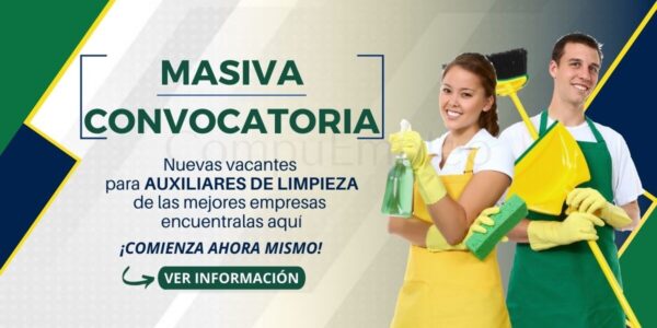 Prestigiosas empresas cuentan con nuevas vacantes para AUXILIARES DE LIMPIEZA Prestigiosas empresas cuentan con nuevas vacantes para AUXILIARES DE LIMPIEZA
