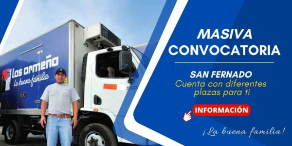 Gran oportunidad laboral para integrarse a reconocida empresa peruana SAN FERNANDO
