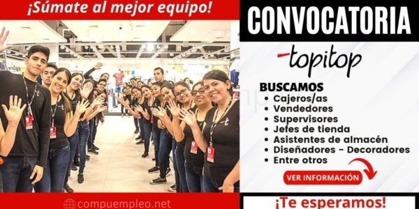 Ven a participar de la nueva convocatoria en reconocida empresa TOPITOP Ven a participar de la nueva convocatoria en reconocida empresa TOPITOP