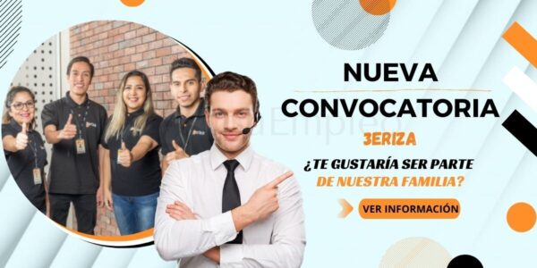 3ERIZA requiere de EJECUTIVOS DE VENTAS y TELEOPERADORES