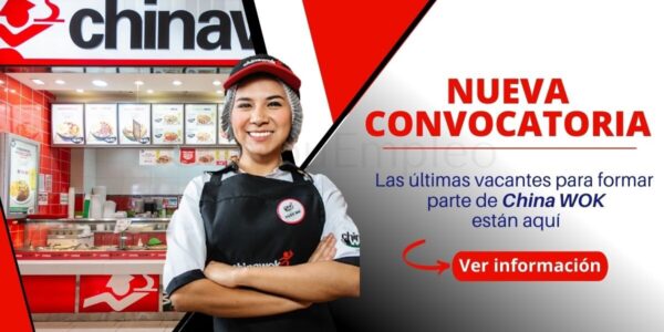 China Wok abre su reciente convocatoria para ASISTENTES DE TIENDA