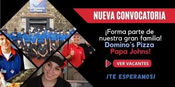 Prestigiosas PIZZERÍAS cuentan con atractivas plazas para diferentes áreas Prestigiosas PIZZERÍAS cuentan con atractivas plazas para diferentes áreas