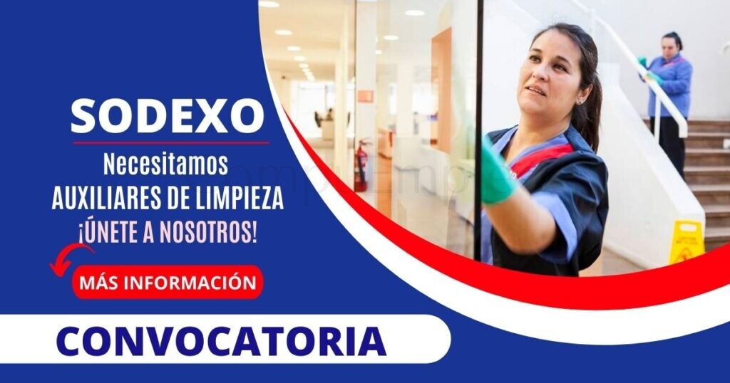 Nuevas plazas para AUXILIARES DE LIMPIEZA en prestigiosa empresa SODEXO Nuevas plazas para AUXILIARES DE LIMPIEZA en prestigiosa empresa SODEXO