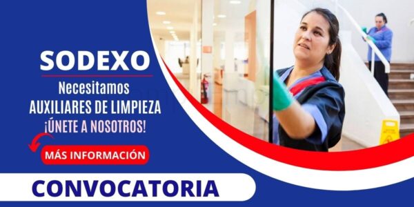 Nuevas plazas para AUXILIARES DE LIMPIEZA en prestigiosa empresa SODEXO