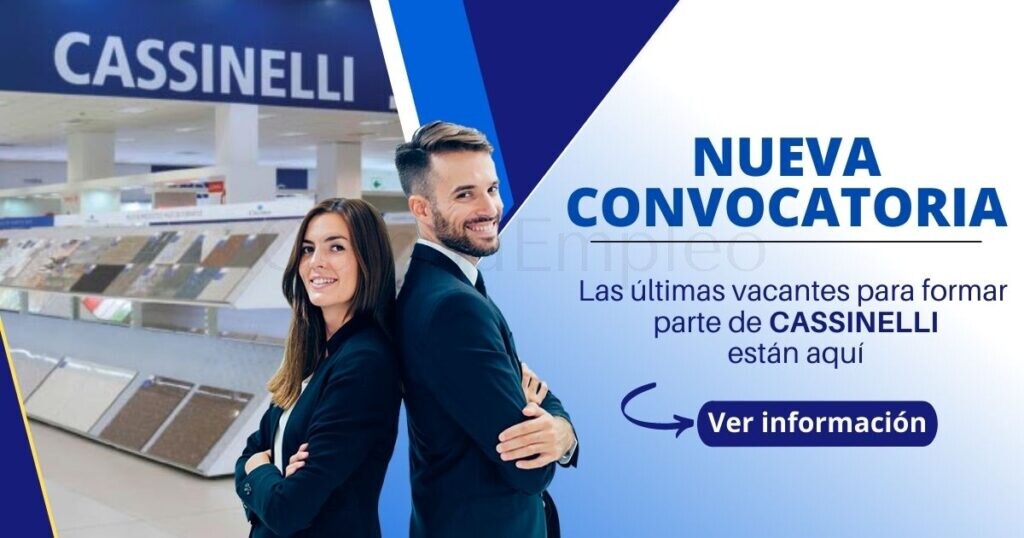 Ven a formar parte de CASSINELLI atractivas plazas esperan por ti Ven a formar parte de CASSINELLI atractivas plazas esperan por ti