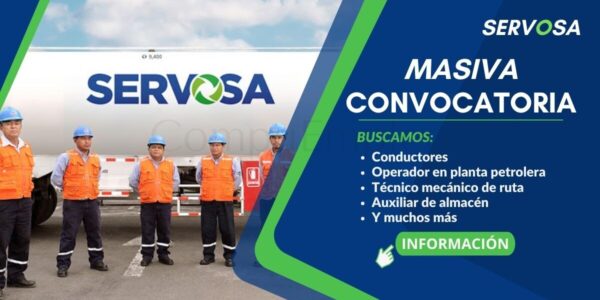 Empresa líder en el mercado “SERVOSA” cuenta con atractivas plazas