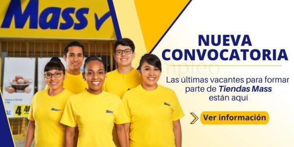 Atractivas plazas para formar parte de prestigiosa Tiendas MASS Atractivas plazas para formar parte de prestigiosa Tiendas MASS