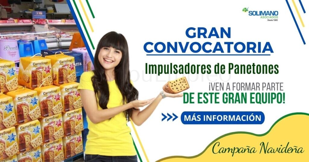Nuevas vacantes a nivel nacional para impulsadores de panetones por CAMPAÑA NAVIDEÑA