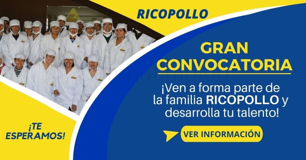 Prestigiosa empresa peruana del sector avícola RICO POLLO requiere de nuevos colaboradores Prestigiosa empresa peruana del sector avícola RICO POLLO requiere de nuevos colaboradores