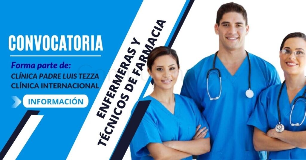 Nuevas plazas para ENFERMERAS y TÉCNICOS DE FARMACIA en prestigiosas clínicas