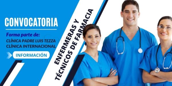 Nuevas plazas para ENFERMERAS y TÉCNICOS DE FARMACIA en prestigiosas clínicas