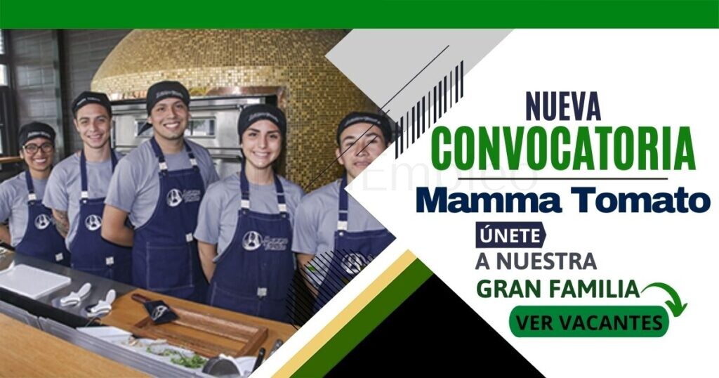 Únete a la nueva convocatoria que realiza Pizzería MAMMA TOMATO