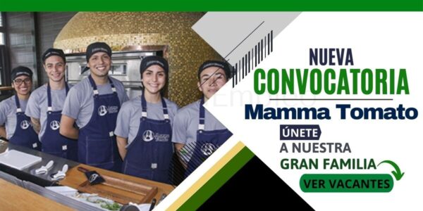 Únete a la nueva convocatoria que realiza Pizzería MAMMA TOMATO