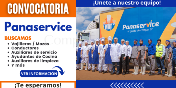 PANASERVICE: nuevas plazas para vajilleros, mozos, ayudantes, conductores, auxiliares, otros