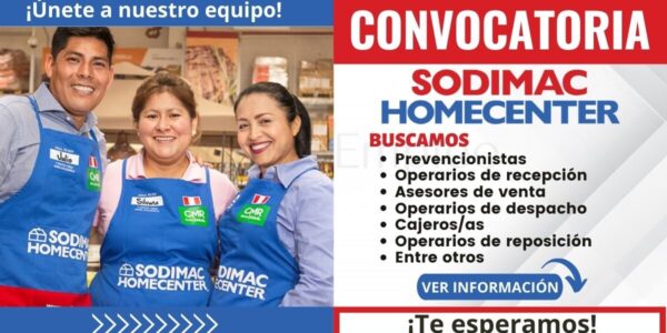 Convocatoria SODIMAC: atractivas vacantes esperan por ti