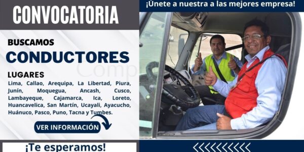 Las mejores empresas requieren Conductores -  Plazas a nivel nacional