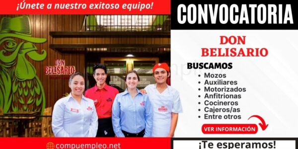 Don Belisario requiere de personas responsables para ocupar diferentes plazas