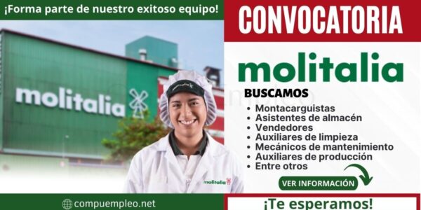 Empleos Molitalia: Nuevas plazas en prestigiosa empresa