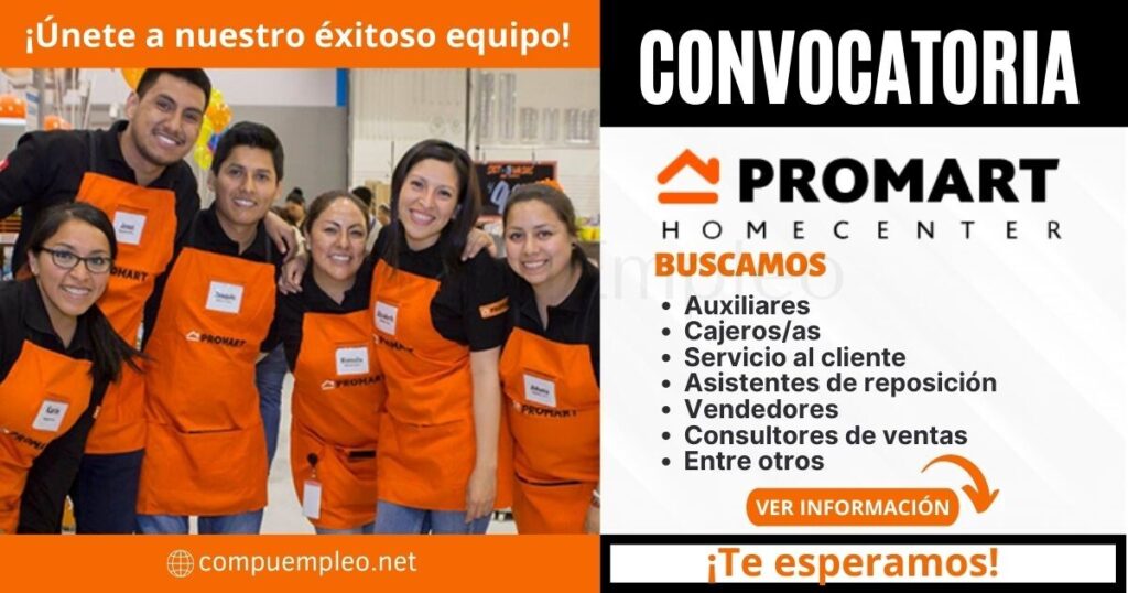 Empleos PROMART: Múltiples vacantes disponibles Empleos PROMART: Múltiples vacantes disponibles