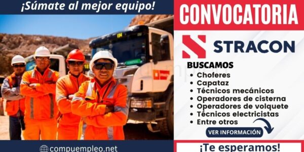 STRACON requiere de choferes, técnicos electricistas, operadores, otros