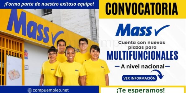 Empleos TIENDAS MASS: nuevas plazas para MULTIFUNCIONALES Empleos TIENDAS MASS: nuevas plazas para MULTIFUNCIONALES
