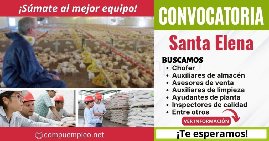 Grupo Santa Elena cuenta con nuevas plazas para ti